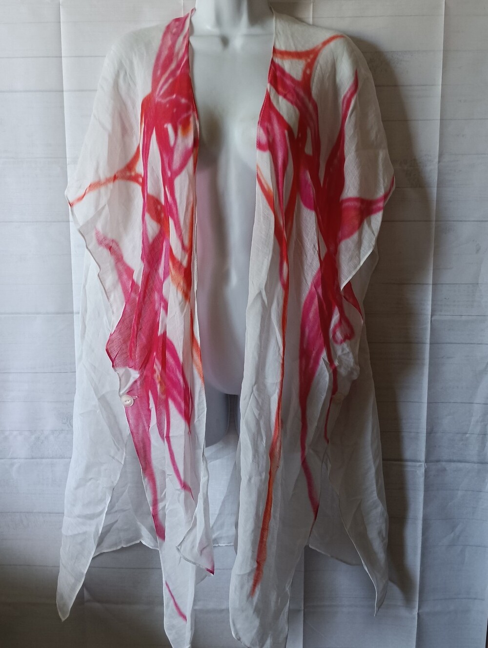 Rag & Bone New Pink Floral Orchid Silk Linen Summer Wrap Shawl 250.00